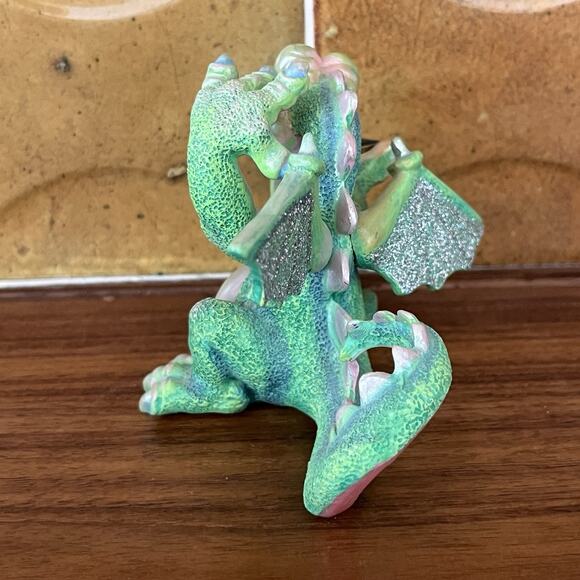 Franklin Mint Mood Dragon “Lucky” Green Gem Limited Edition Figurine - Picture 5 of 8